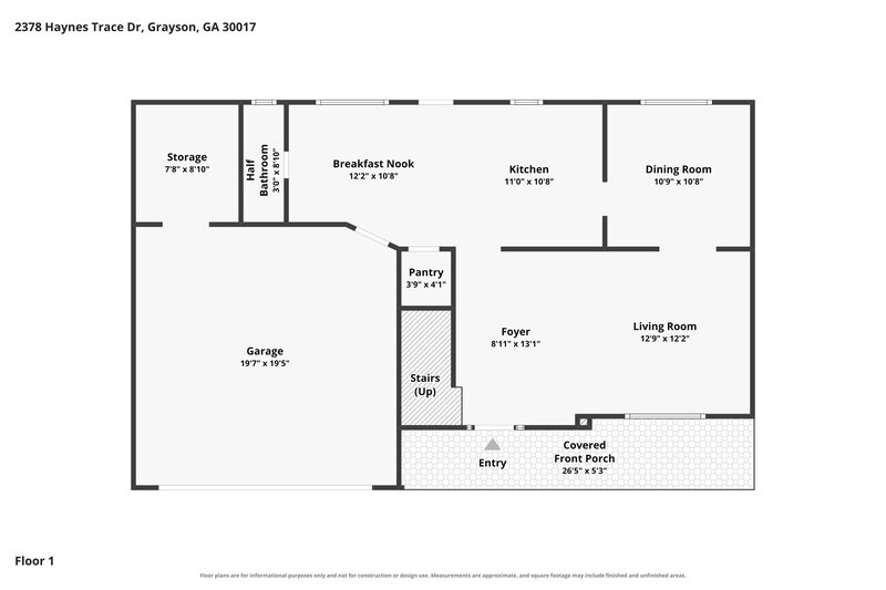 2,130/Mo, 2378 Haynes Trace Dr Grayson, GA 30017 Floor Plan View
