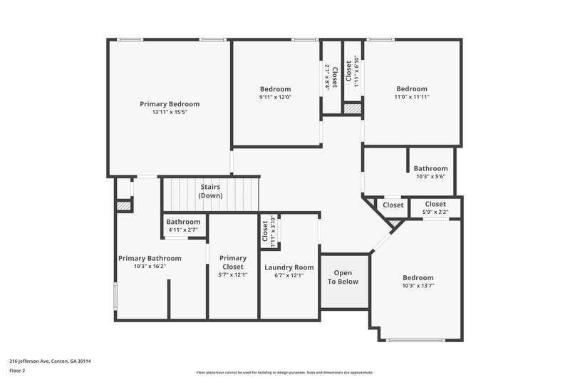 2,780/Mo, 216 Jefferson Ave Canton, GA 30114 Floor Plan View 2