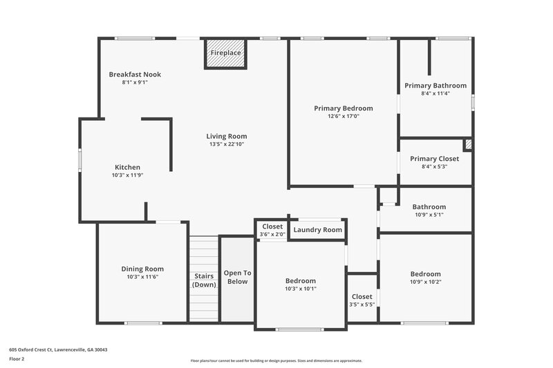 2,280/Mo, 605 Oxford Crest Ct Lawrenceville, GA 30043 Floor Plan View