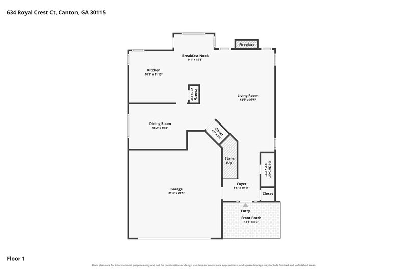 2,305/Mo, 634 Royal Crest Ct Canton, GA 30115 Floor Plan View