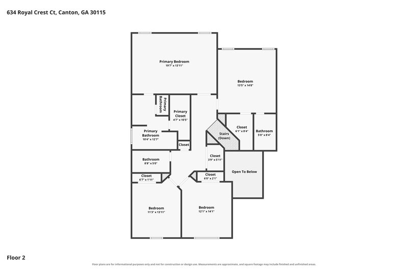 2,305/Mo, 634 Royal Crest Ct Canton, GA 30115 Floor Plan View 2