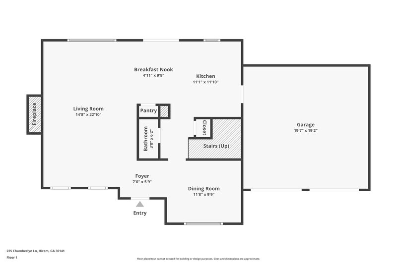 1,985/Mo, 225 Chamberlyn Ln Hiram, GA 30141 Floor Plan View
