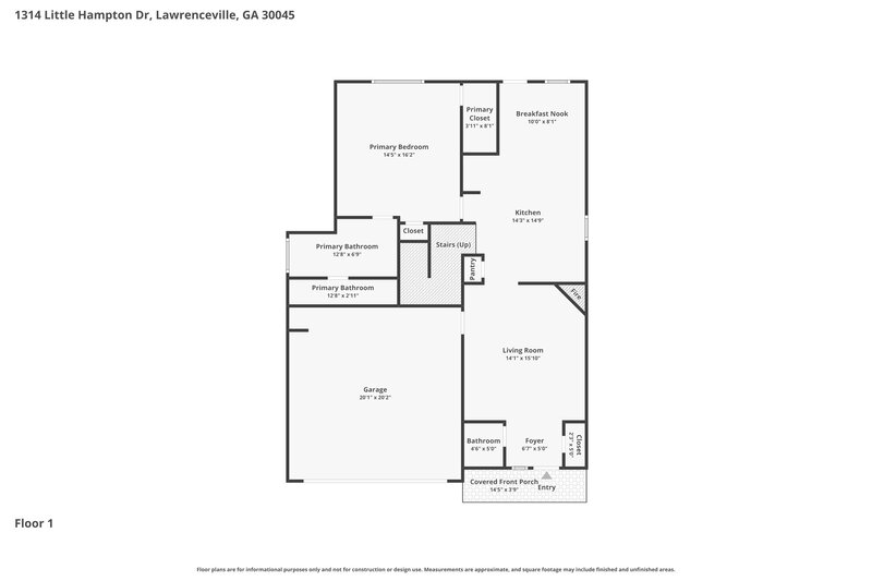 2,470/Mo, 1314 Little Hampton Dr Lawrenceville, GA 30045 Floor Plan View
