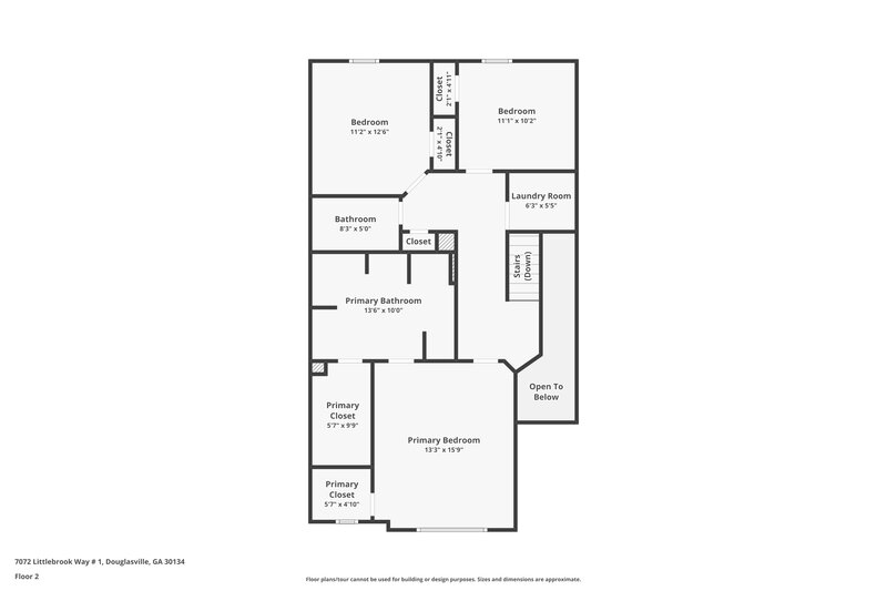 1,895/Mo, 7072 Littlebrook Way Douglasville, GA 30134 Floor Plan View 2