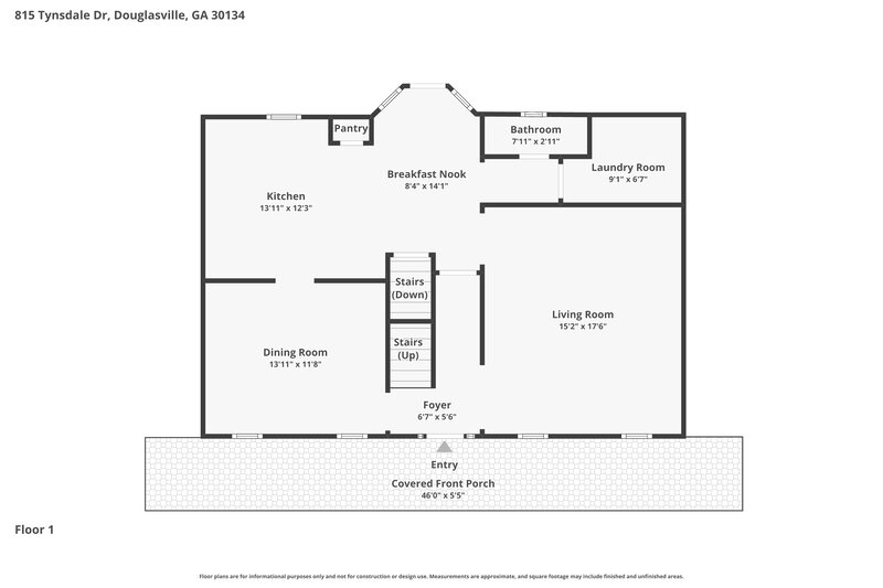 1,955/Mo, 815 Tynsdale Dr Douglasville, GA 30134 Floorplan View