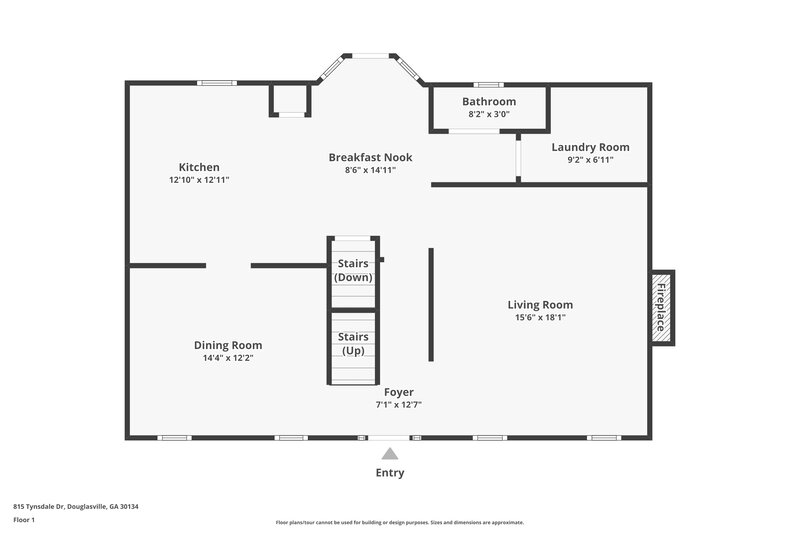 2,150/Mo, 815 Tynsdale Dr Douglasville, GA 30134 Floor Plan View 2