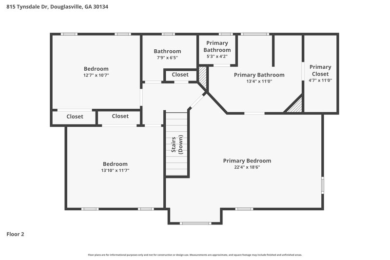 1,955/Mo, 815 Tynsdale Dr Douglasville, GA 30134 Floorplan View 2