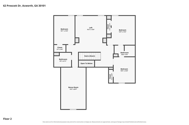 2,305/Mo, 62 Prescott Dr Acworth, GA 30101 Floor Plan View