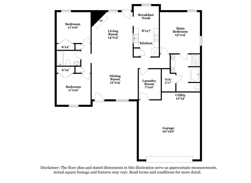 1,945/Mo, 547 Joneus Drive McDonough, GA 30252 Floorplan View