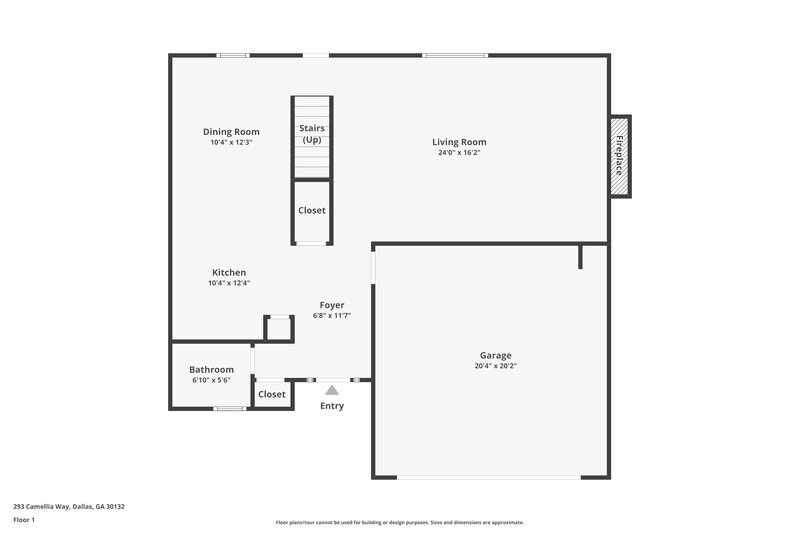 1,960/Mo, 293 Camellia Way Dallas, GA 30132 Floor Plan View