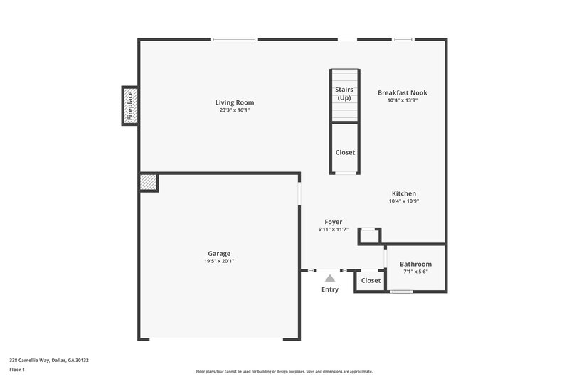 2,400/Mo, 338 Camellia Way Dallas, GA 30132 Floorplan View