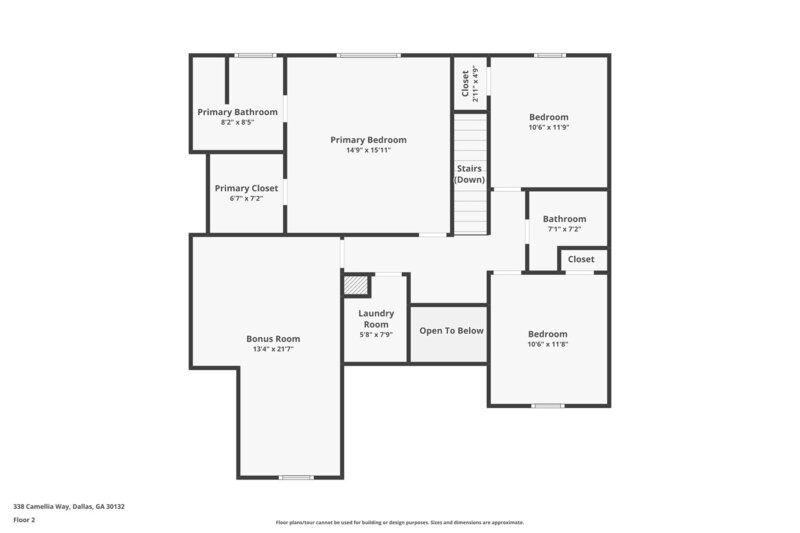 2,400/Mo, 338 Camellia Way Dallas, GA 30132 Floorplan View 2