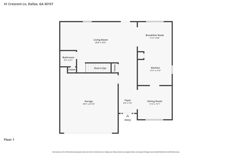 1,885/Mo, 41 Crescent Ln Dallas, GA 30157 Floor Plan View