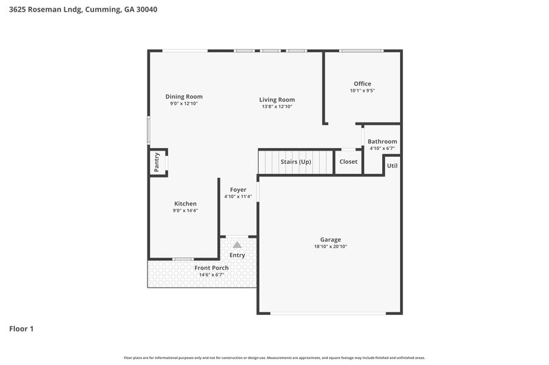 2,090/Mo, 3625 Roseman Lndg Cumming, GA 30040 Floor Plan View