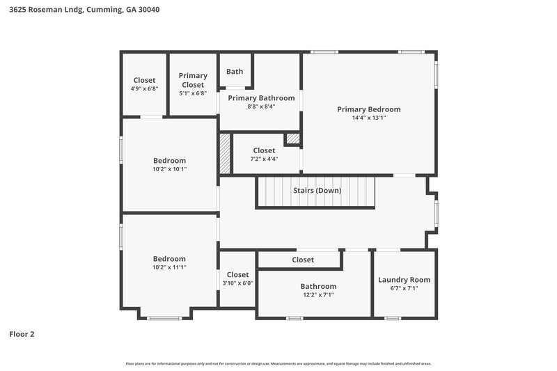 2,090/Mo, 3625 Roseman Lndg Cumming, GA 30040 Floor Plan View 2