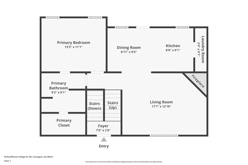 2,330/Mo, 9129 Jefferson Village Dr SW Covington, GA 30014 Floor Plan View 2