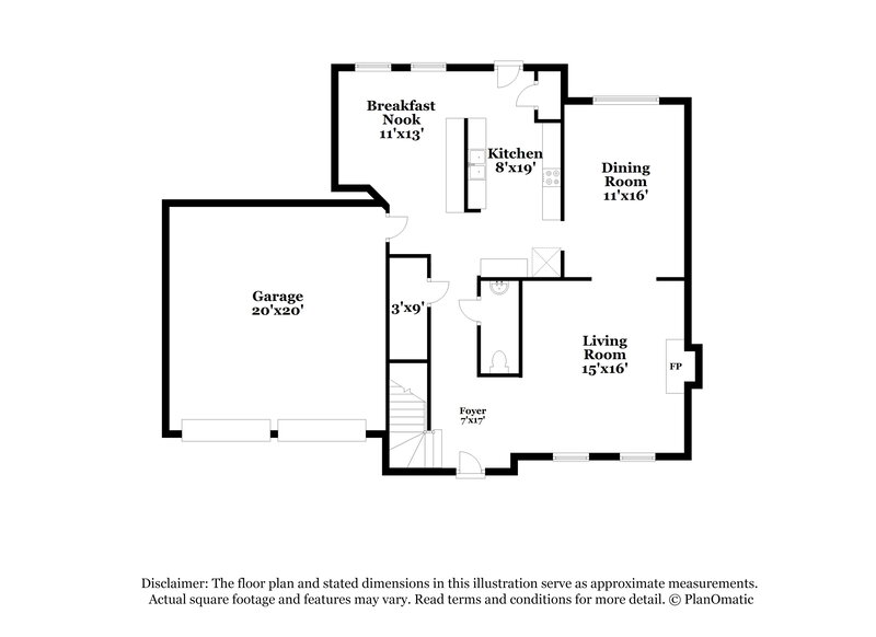 1,870/Mo, 208 N Fortune Way Dallas, GA 30157 Floorplan View