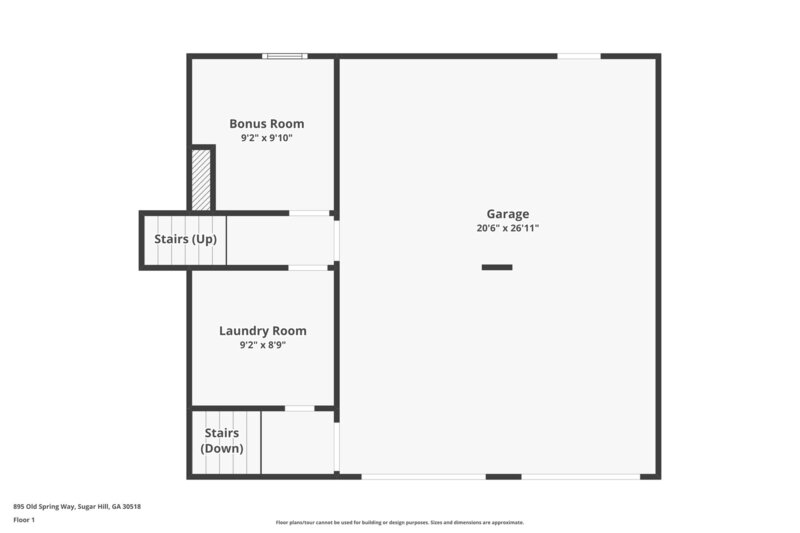 1,970/Mo, 895 Old Spring Way Sugar Hill, GA 30518 Floorplan View 3