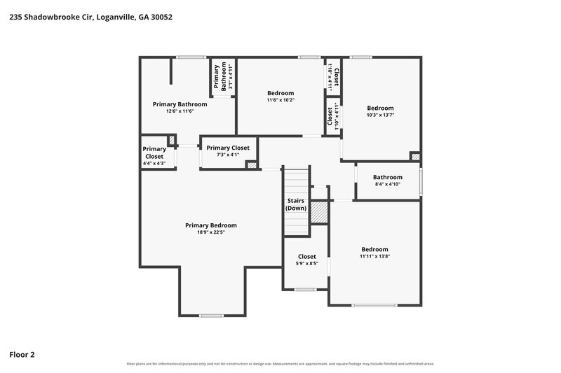 2,025/Mo, 235 Shadowbrooke Cir Loganville, GA 30052 Floor Plan View 2