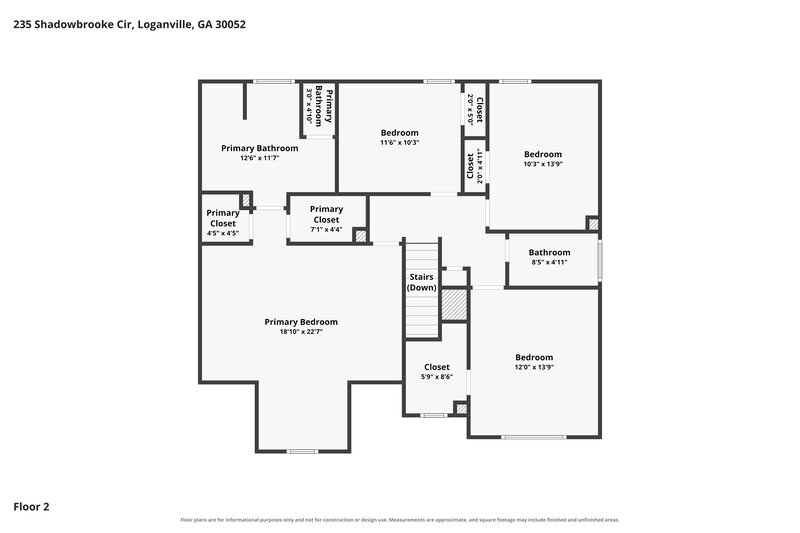 2,020/Mo, 235 Shadowbrooke Cir Loganville, GA 30052 Floor Plan View 2