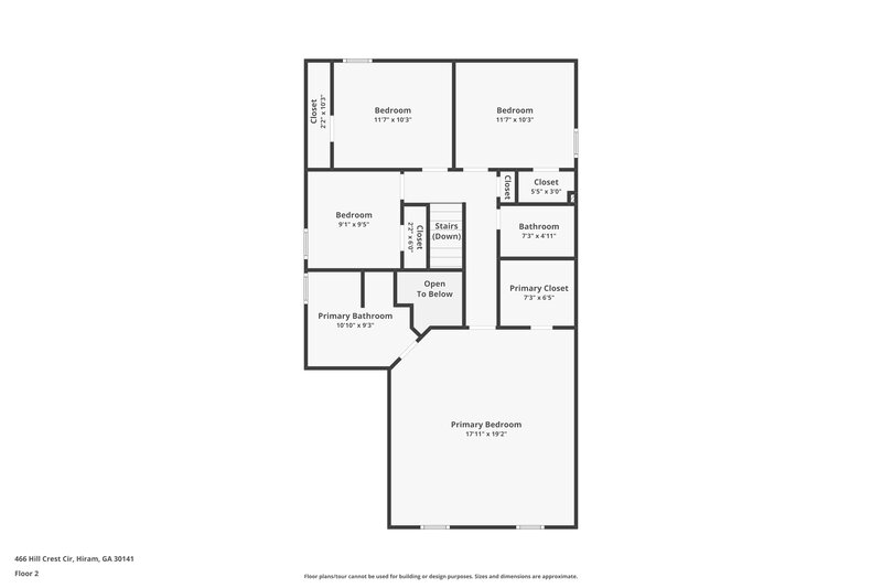 1,775/Mo, 466 Hillcrest Cir Hiram, GA 30141 Floor Plan View 2