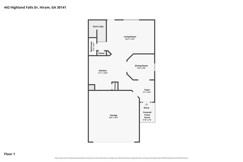 1,870/Mo, 442 Highland Falls Dr Hiram, GA 30141 Floor Plan View