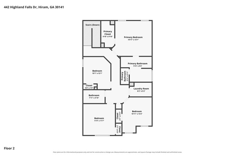 1,870/Mo, 442 Highland Falls Dr Hiram, GA 30141 Floor Plan View 2