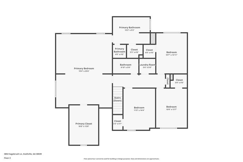 2,365/Mo, 3854 Sagebrush Ln Snellville, GA 30039 Floor Plan View 2
