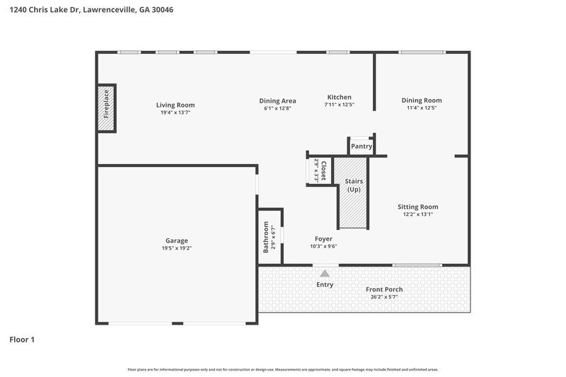 2,210/Mo, 1240 Chris Lake Dr Lawrenceville, GA 30046 Floor Plan View