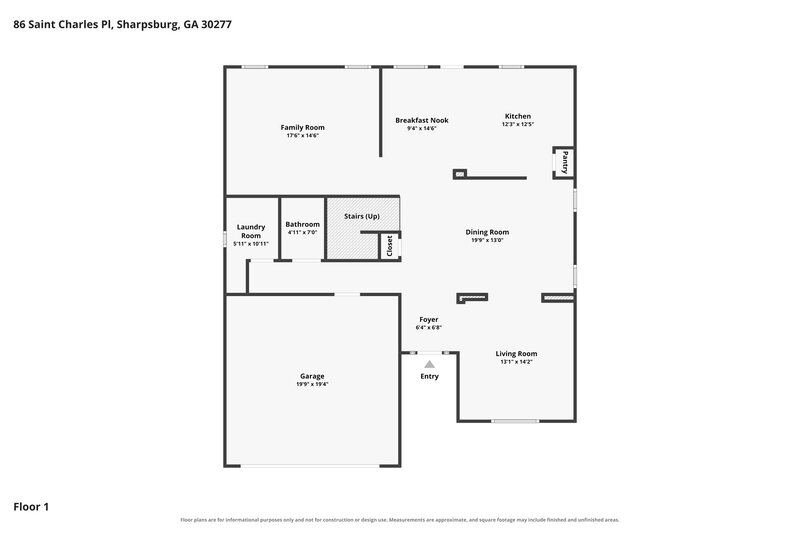 2,265/Mo, 86 Saint Charles Pl Sharpsburg, GA 30277 Floor Plan View