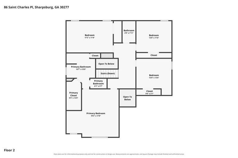 2,265/Mo, 86 Saint Charles Pl Sharpsburg, GA 30277 Floor Plan View 2