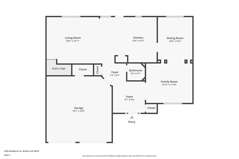 2,080/Mo, 2185 Woodbriar Dr Buford, GA 30518 Floorplan View