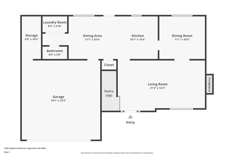 1,900/Mo, 1405 Stephens Pond Vw Loganville, GA 30052 Floor Plan View