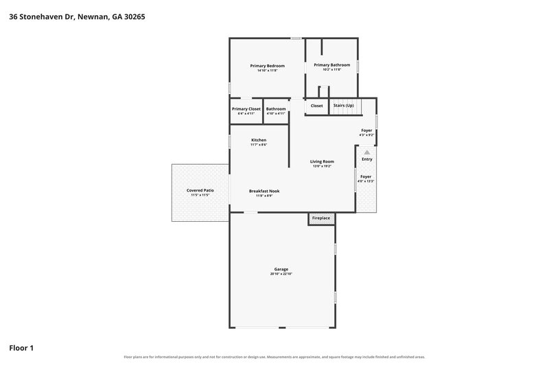 1,980/Mo, 36 Stonehaven Dr Newnan, GA 30265 Floorplan View