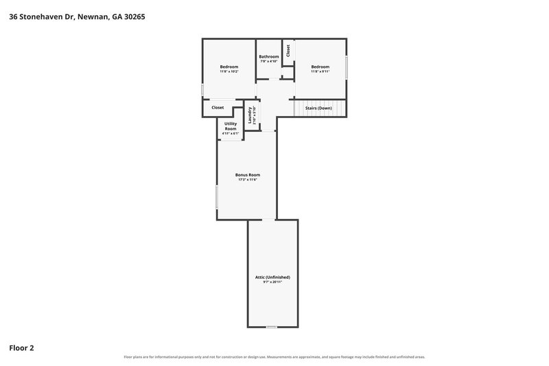 1,980/Mo, 36 Stonehaven Dr Newnan, GA 30265 Floorplan View 2
