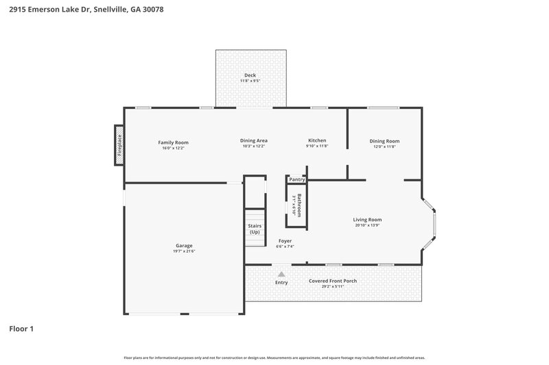 3,180/Mo, 2915 Emerson Lake Dr Snellville, GA 30078 Floorplan View