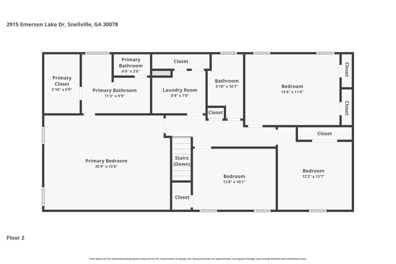 3,180/Mo, 2915 Emerson Lake Dr Snellville, GA 30078 Floorplan View 2