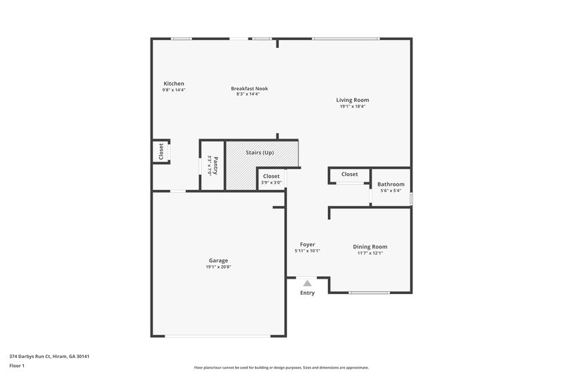 1,820/Mo, 374 Darbys Run Ct Hiram, GA 30141 Floor Plan View