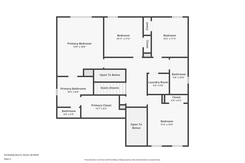 1,820/Mo, 374 Darbys Run Ct Hiram, GA 30141 Floor Plan View 2