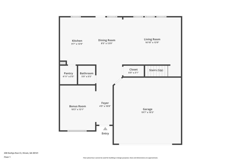 1,865/Mo, 430 Darbys Run Ct Hiram, GA 30141 Floorplan View