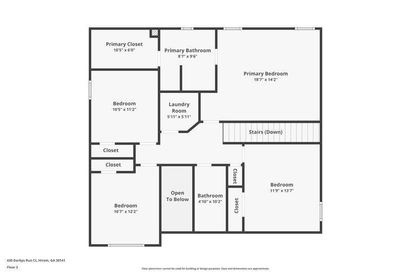 1,865/Mo, 430 Darbys Run Ct Hiram, GA 30141 Floorplan View 2