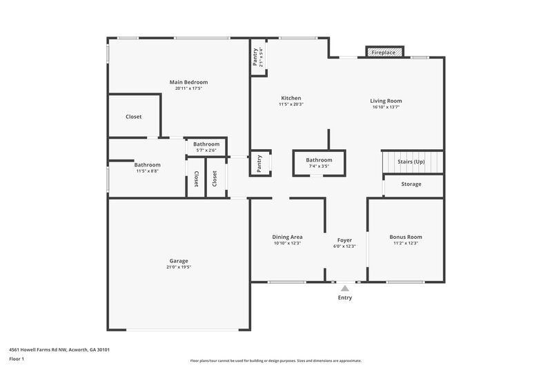 2,345/Mo, 4561 Howell Farms Rd NW Acworth, GA 30101 Floor Plan View