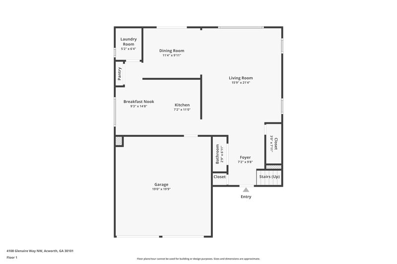 2,300/Mo, 4108 Glenaire Way NW Acworth, GA 30101 Floor Plan View