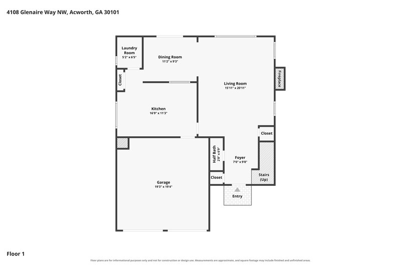 2,150/Mo, 4108 Glenaire Way NW Acworth, GA 30101 Floor Plan View