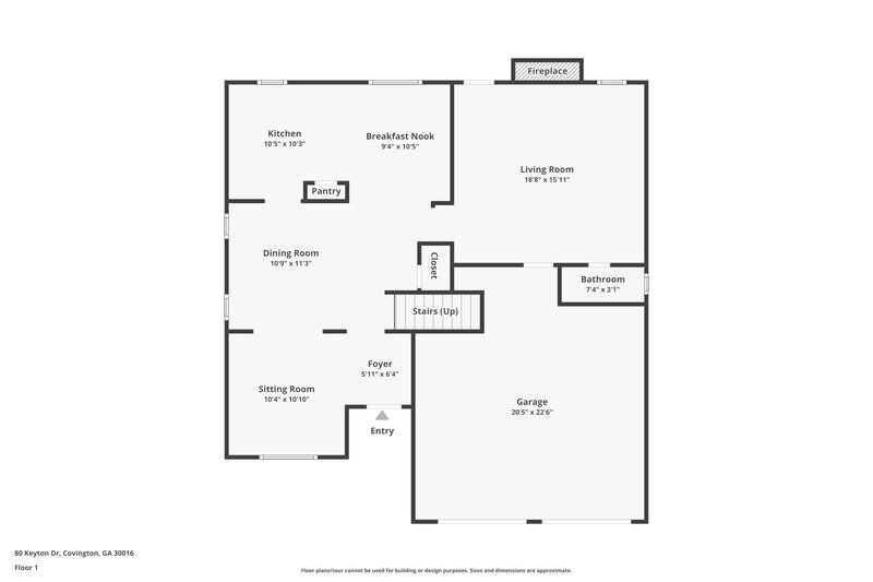 2,000/Mo, 80 Keyton Dr Covington, GA 30016 Floor Plan View