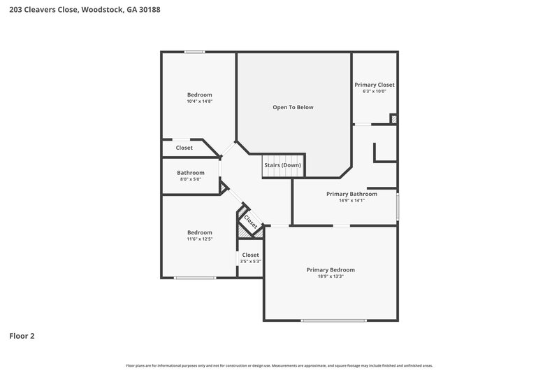2,500/Mo, 203 Cleavers Close Woodstock, GA 30188 Floor Plan View 2