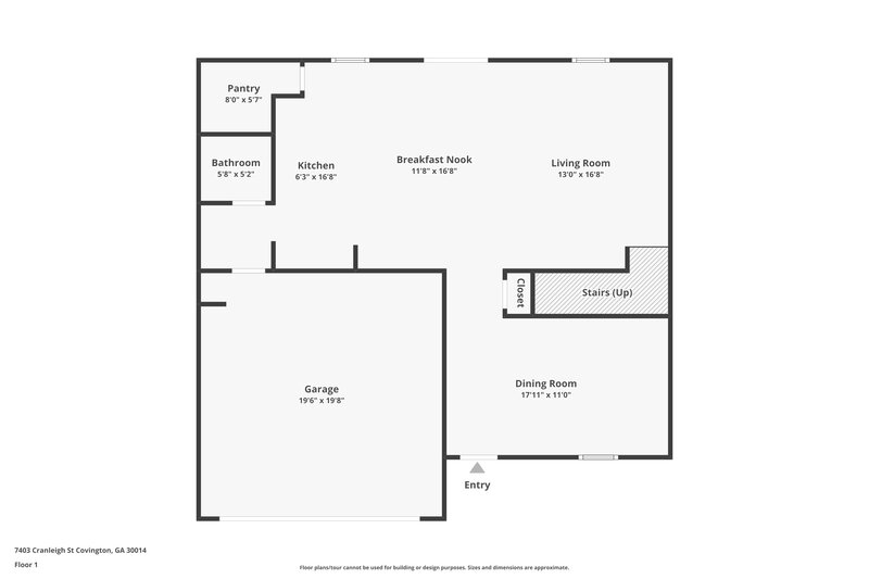 1,930/Mo, 7403 Cranleigh St Covington, GA 30014 Floor Plan View