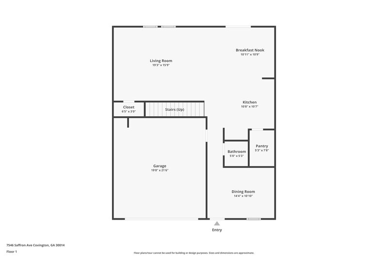 2,325/Mo, 7546 Saffron Ave Covington, GA 30014 Floor Plan View