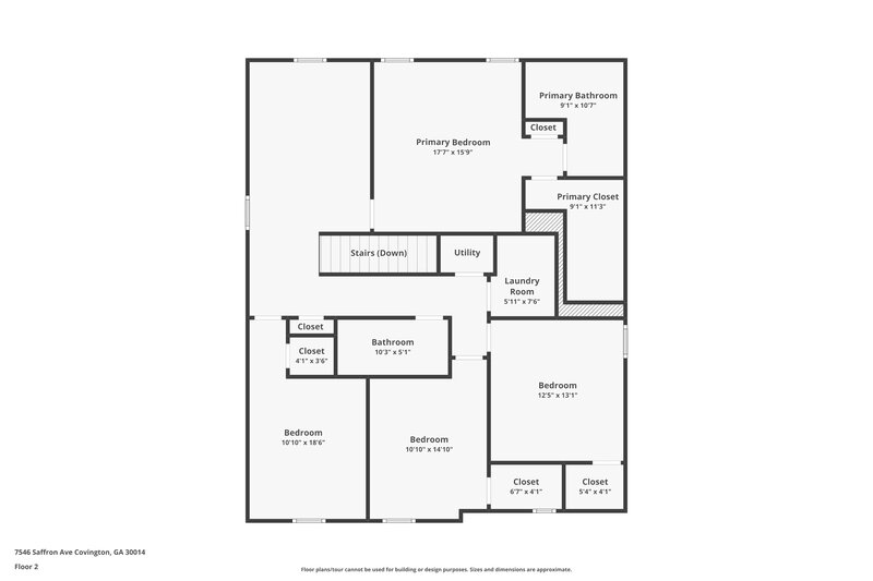 2,325/Mo, 7546 Saffron Ave Covington, GA 30014 Floor Plan View 2