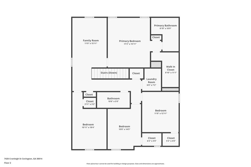2,075/Mo, 7420 Cranleigh St Covington, GA 30014 Floor Plan View 2